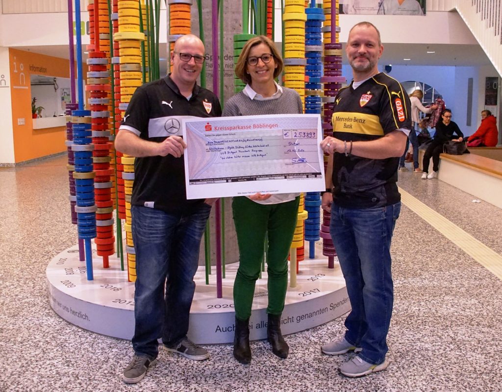 Facebook-Fangruppe „wir stehen hinter unserem VfB Stuttgart“ spendet für die Klinikclowns