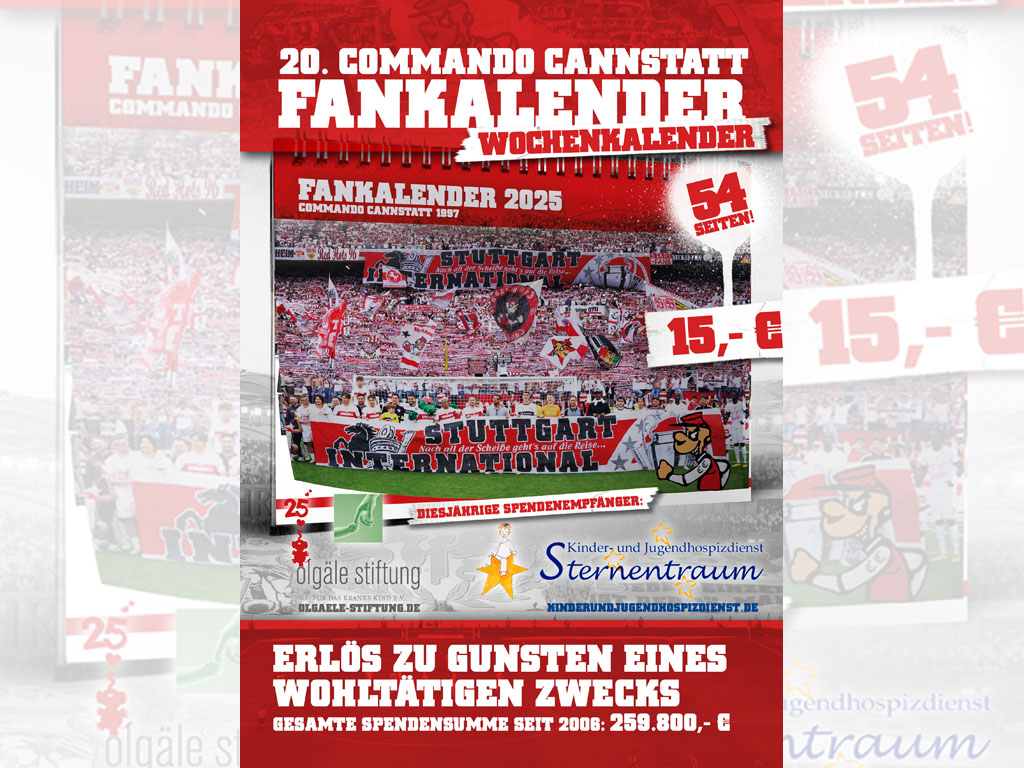 20. Commando Cannstatt Fankalenders des VFB für den guten Zweck